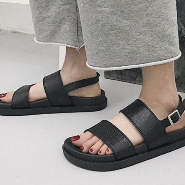 푹신한 여성 여름 샌들 캐주얼 여성 스트랩 샌들 데일리 - 메인 이미지