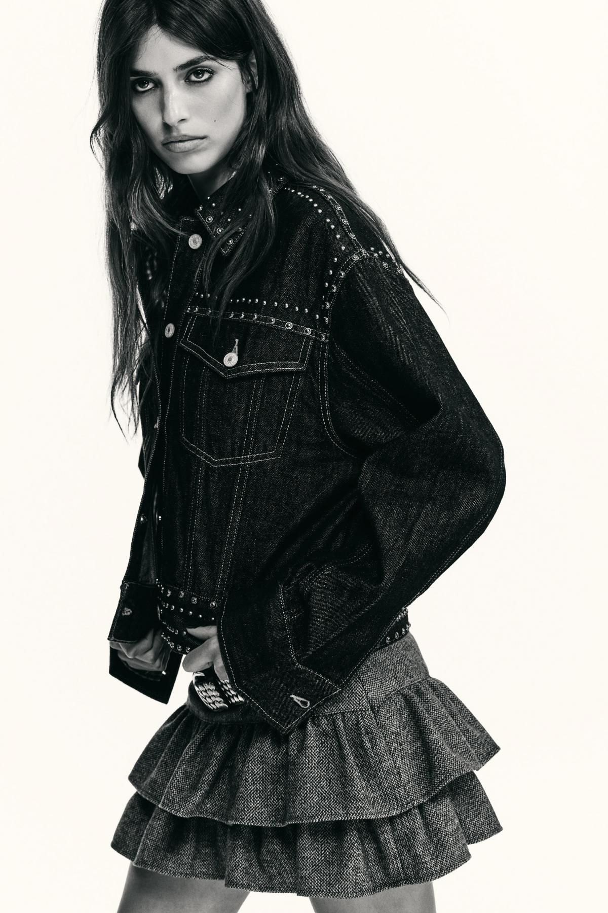 자라 스터드 데님 이펙트 크롭 재킷 0695/270 DARK INDIGO - 상세 이미지 3