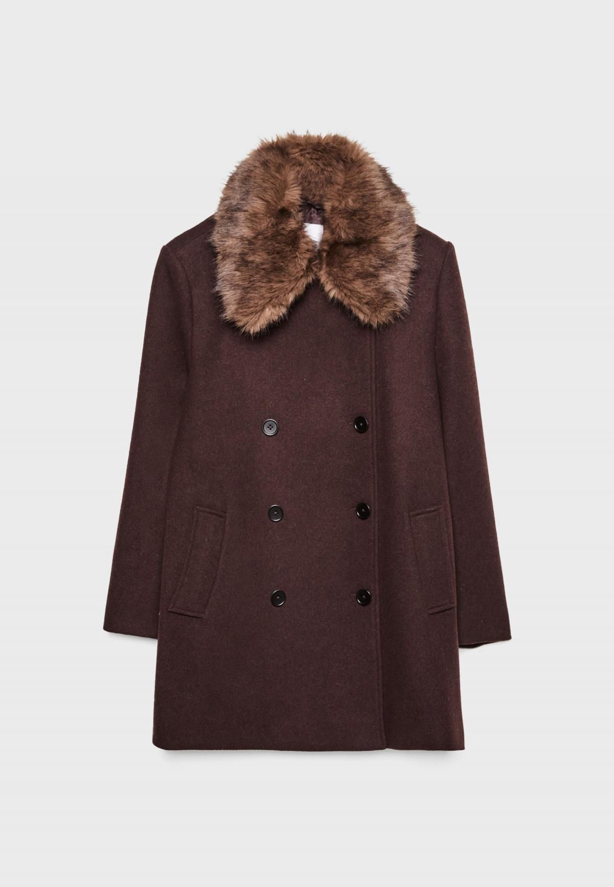스트라디바리우스 페이크 퍼카라 펠트 롱 더블 코트 5812/788 BROWN - 메인 이미지