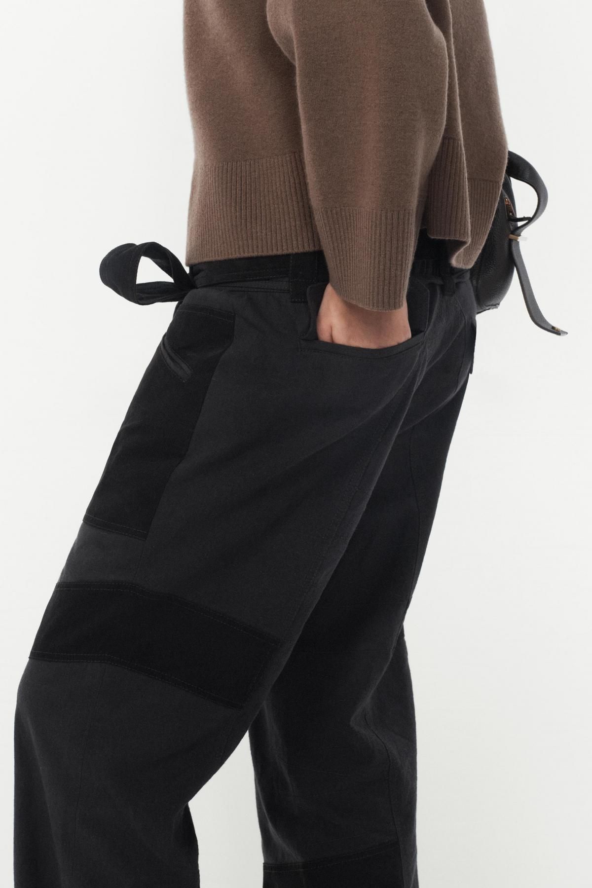 자라 코튼 혼방 패치워크 카고 와이드 팬츠 9004/129 ANTHRACITE GREY - 상세 이미지 3