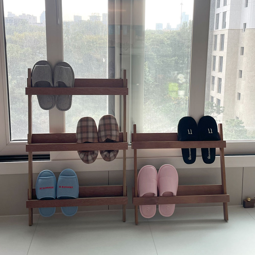 메네 원목 슬리퍼거치대 현관 실내화 수납 3단 이미지 8