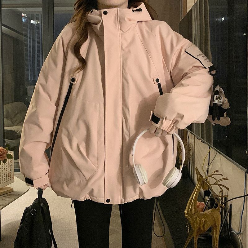 여성 겨울 웰론 패딩 점퍼 오버핏 후드 아우터 빅사이즈 데일리 루즈핏 도톰한 보온성 캐주얼 캠퍼스룩 스트릿웨어 점퍼 자켓 - 메인 이미지