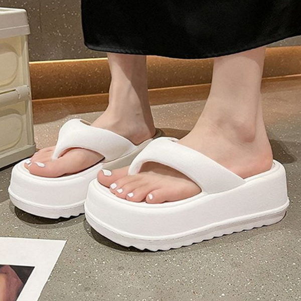 데일리 여성 통굽 슬리퍼 플랫폼 여성 키높이 슬리퍼 쪼리 - 상품 이미지