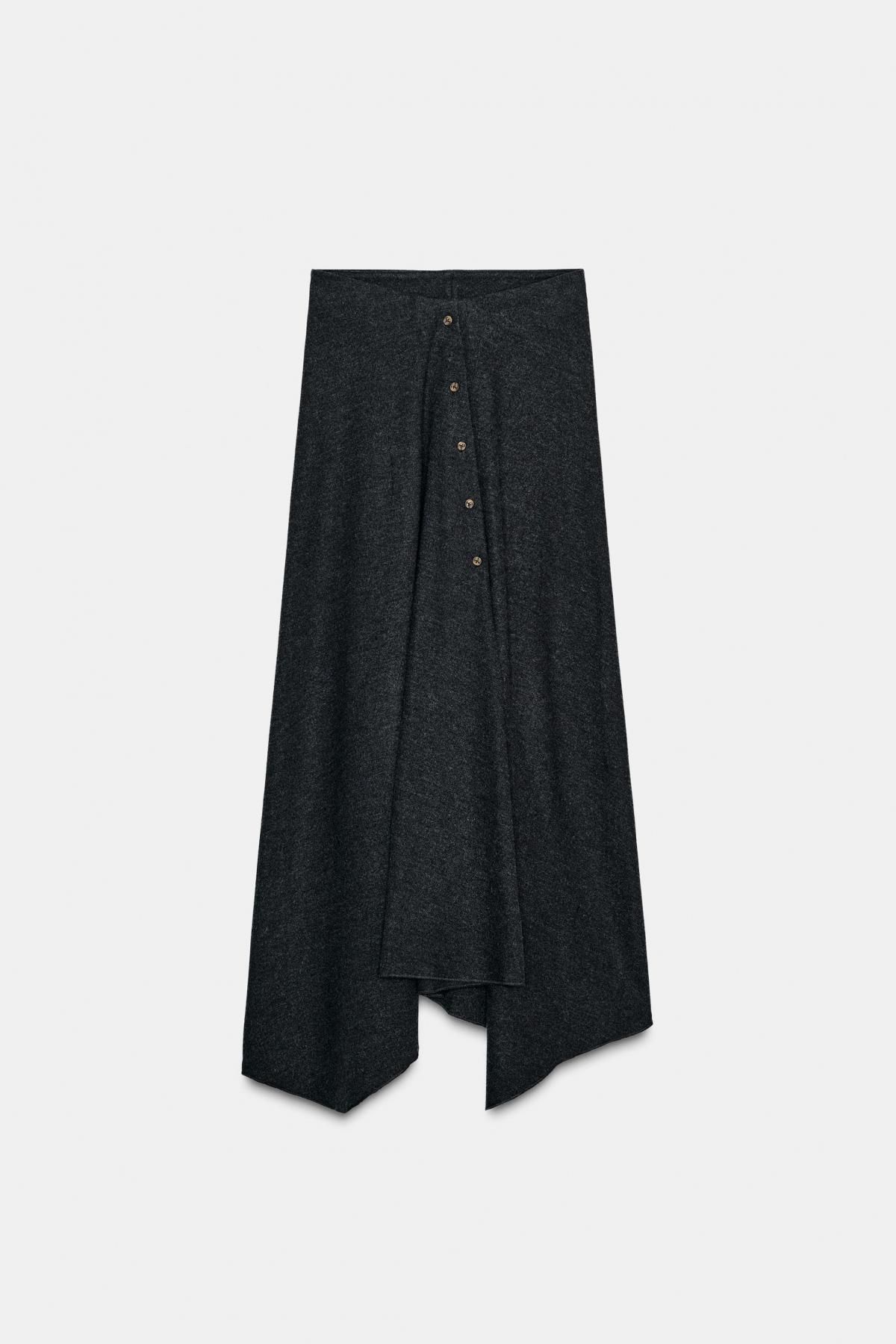 자라 소프트 리브드 롱 스커트 3253/844 DARK GREY - 메인 이미지
