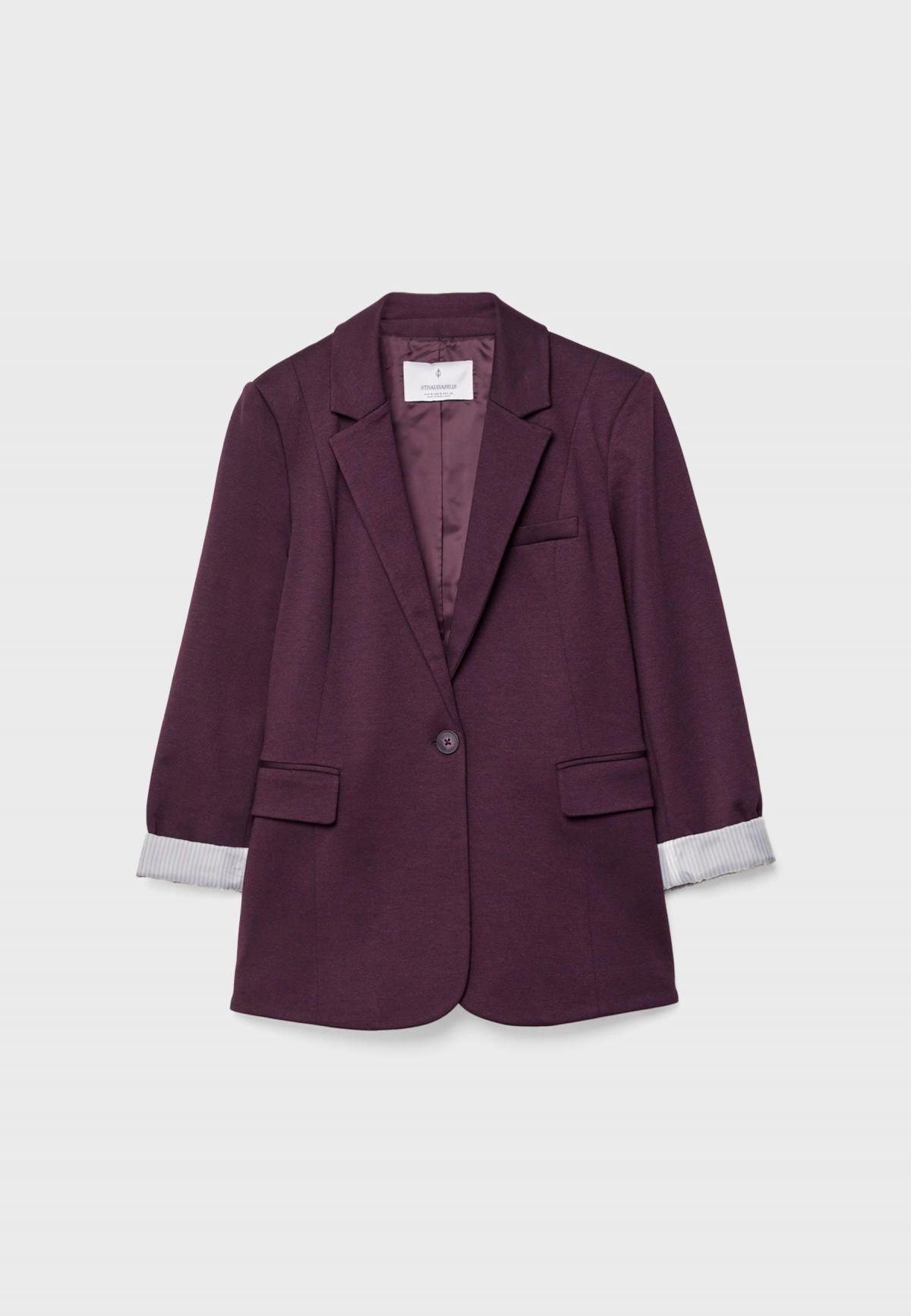 스트라디바리우스 테일러드 슬림핏 롤업 블레이저 버건디 1900/573 BURGUNDY - 상품 이미지