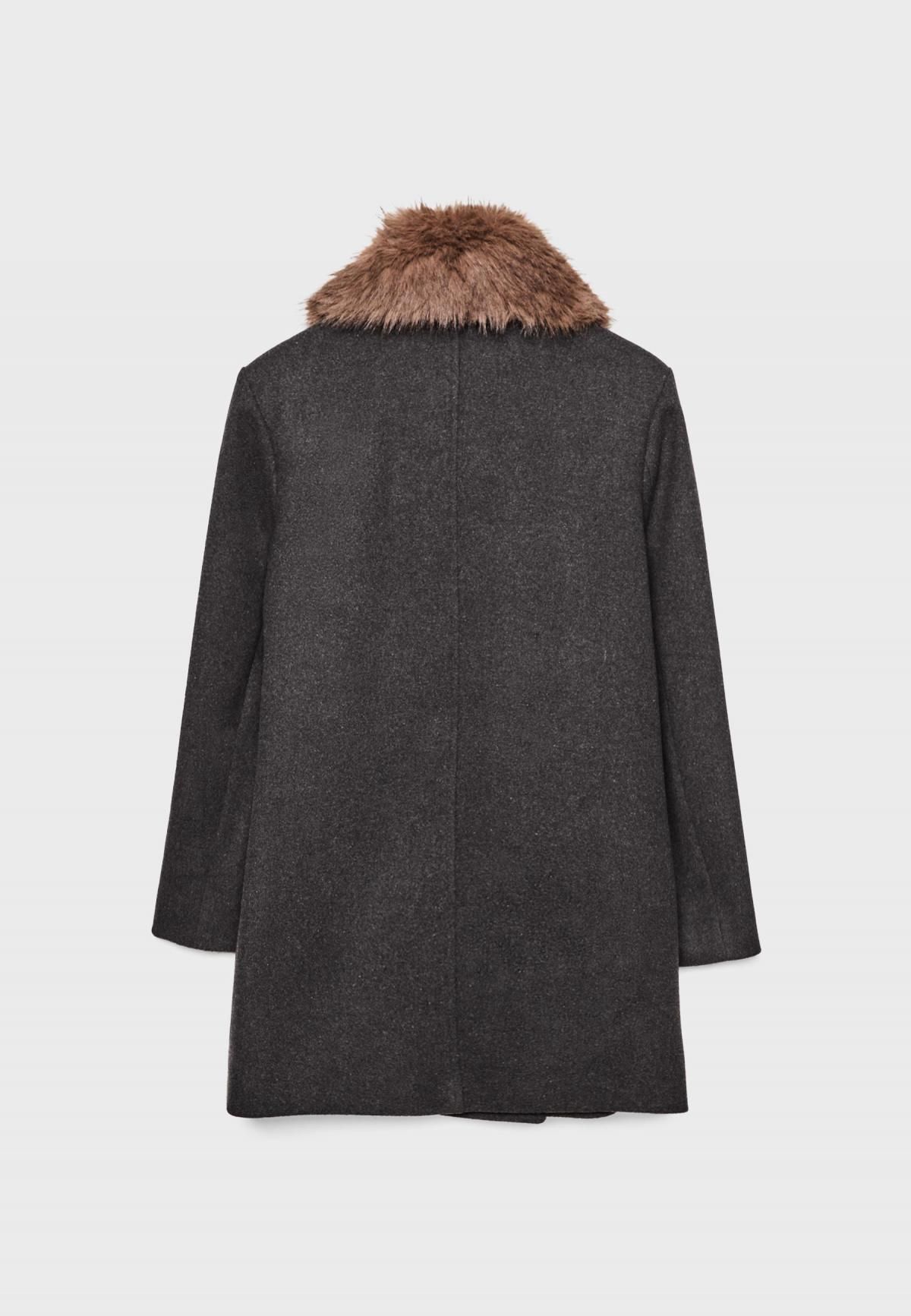 스트라디바리우스 더블브레스트 퍼카라 펠트 롱 코트 5812/788 DARK GREY - 상세 이미지 3