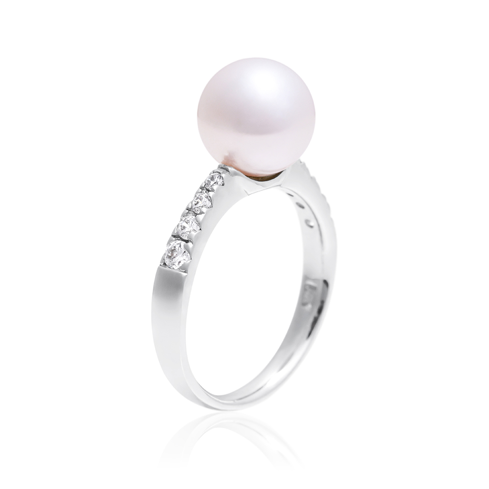 자이 돋보이는 9 - 10mm 14K 18K 해수 아코야 진주반지 AAA+ - 메인 이미지