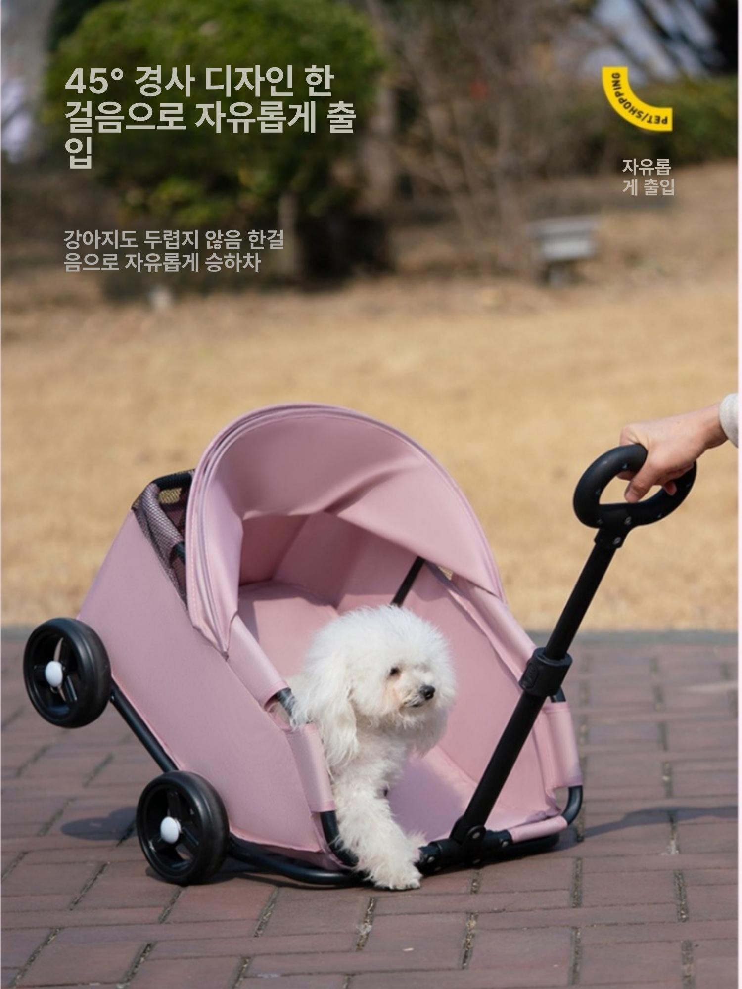 소형 강아지 고양이 접이식 경량 외출용 쿨블랙 - 상세 이미지 3