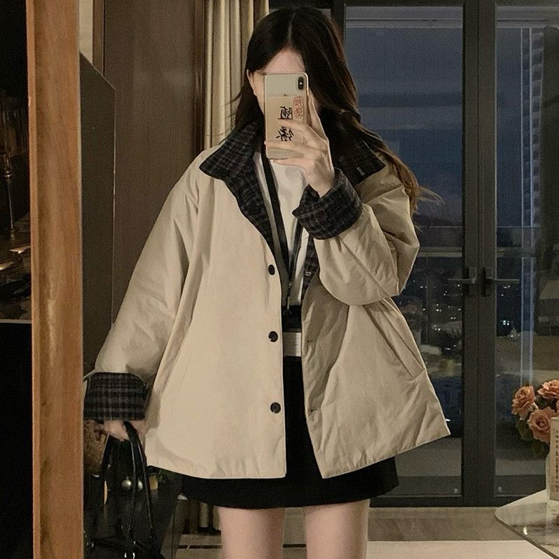 여성 빅사이즈 양면 리버시블 누빔 패딩 점퍼 오버핏 루즈핏 따뜻한 겨울 데일리 아우터 - 상세 이미지 2