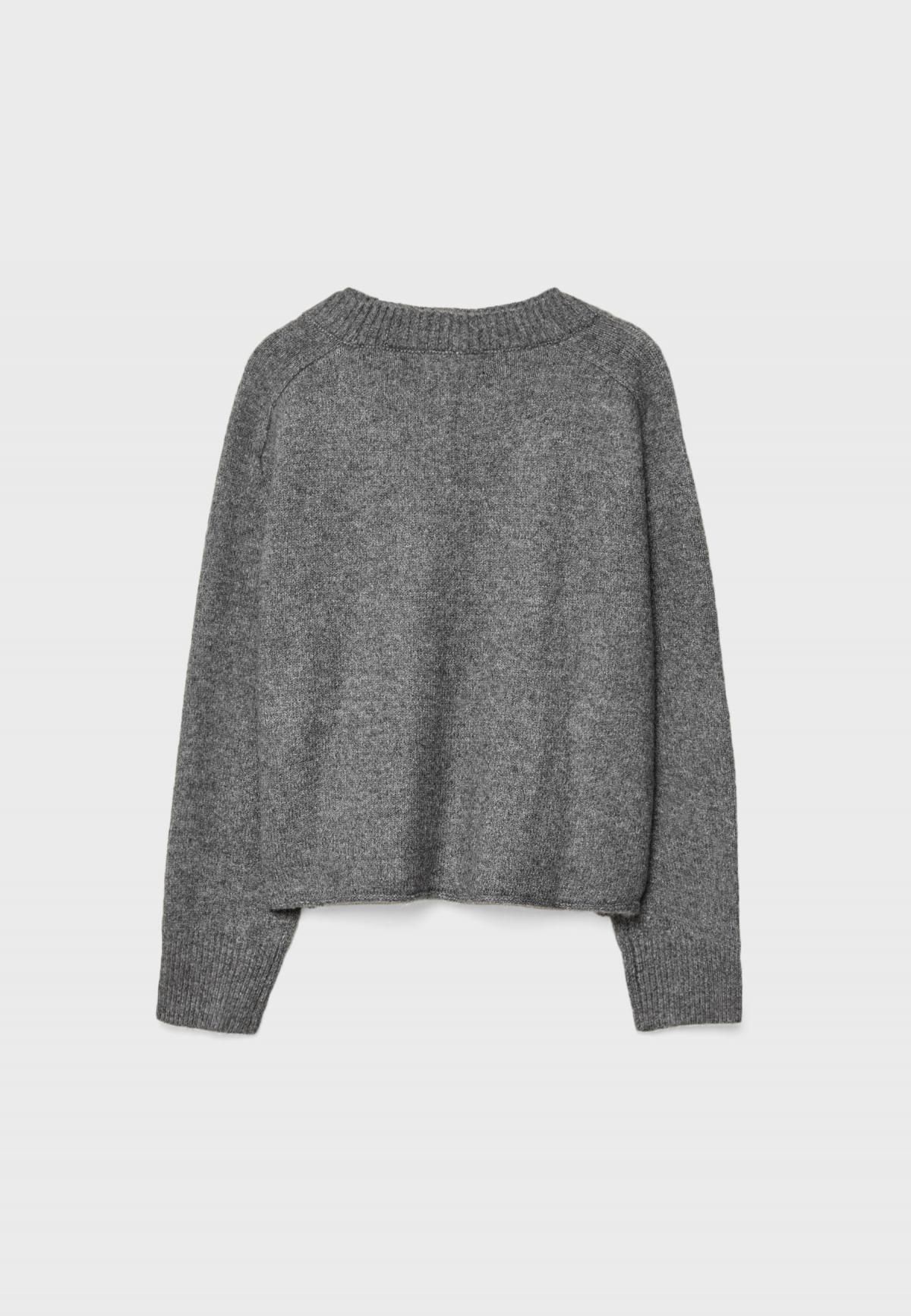 스트라디바리우스 그레이 니트 브이넥 가디건 레이어드 카라 5134/411 DARK GREY - 상세 이미지 3