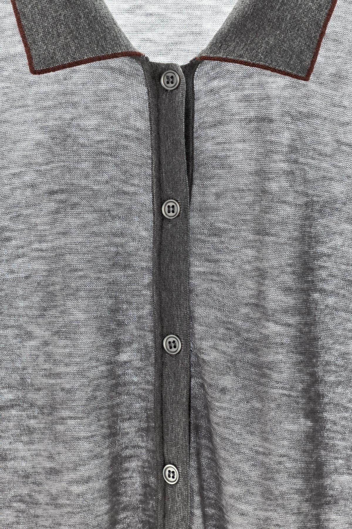 자라 프리미엄 울 폴로 칼라 가디건 1223/626 GREY - 상세 이미지 5
