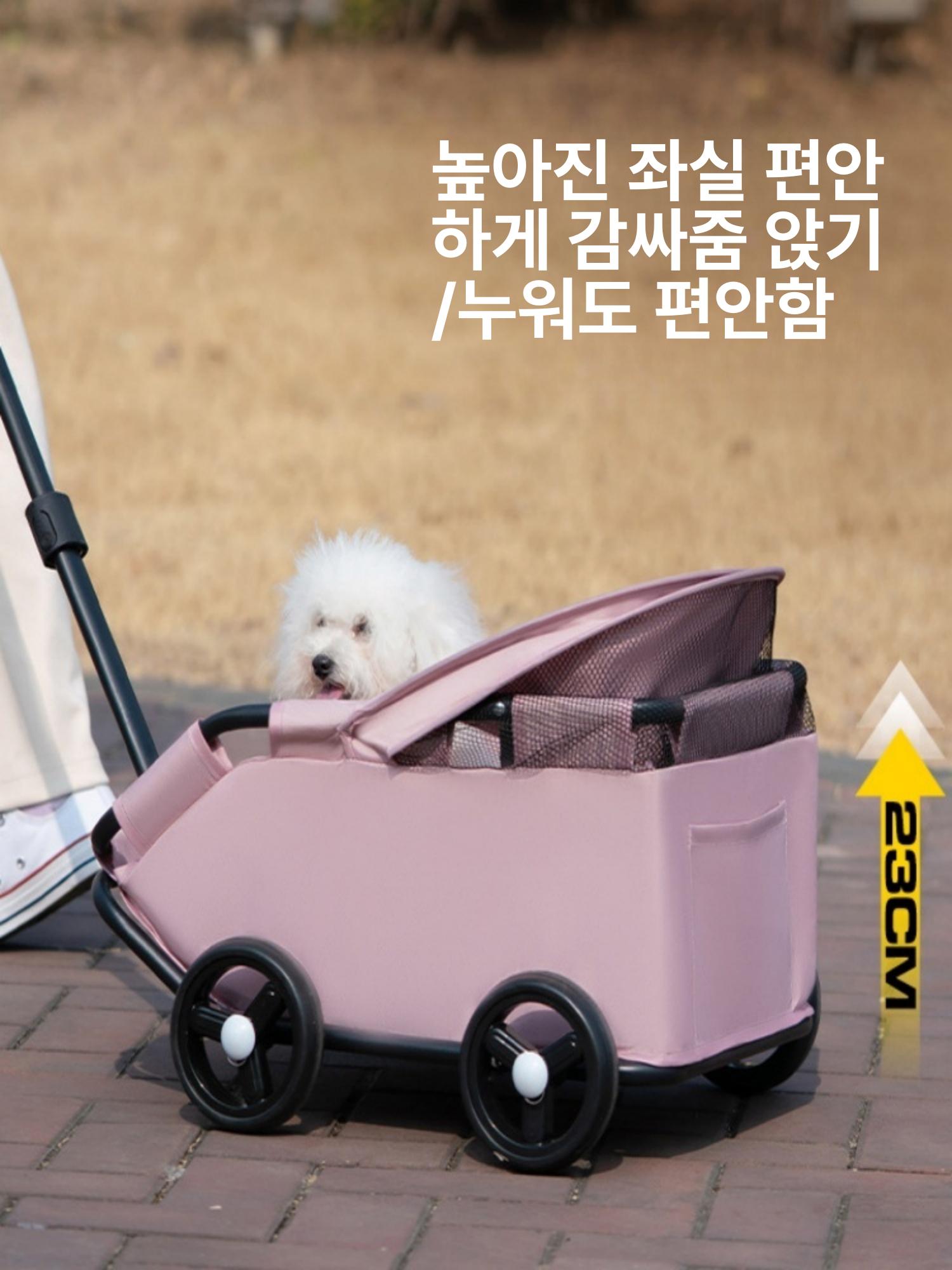 소형 강아지 고양이 접이식 경량 외출용 쿨블랙 - 상세 이미지 4