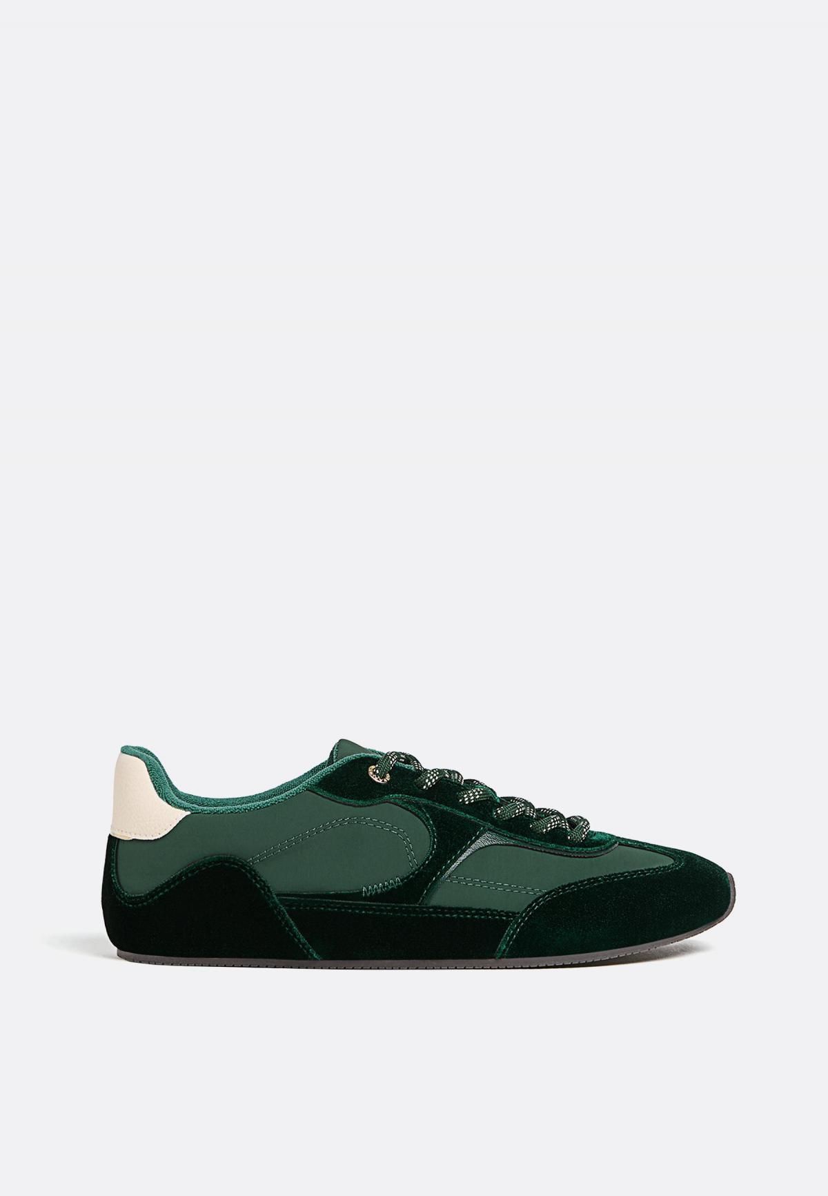 스트라디바리우스 벨벳 배색 로우탑 스니커즈 9509/678 GREEN - 메인 이미지