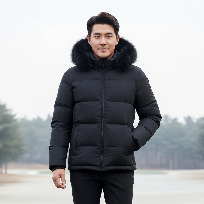 FANTOM 팬텀골프 남성 겨울 프리미엄 폭스퍼 덕다운 패딩점퍼 - 메인 이미지
