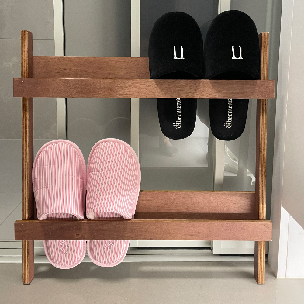메네 원목 슬리퍼거치대 현관 실내화 수납 2단 - 상세 이미지 3