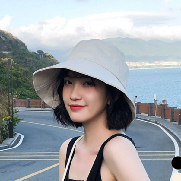 사계절 여성 버킷 햇 데일리 버킷 햇 무지 여름 - 메인 이미지