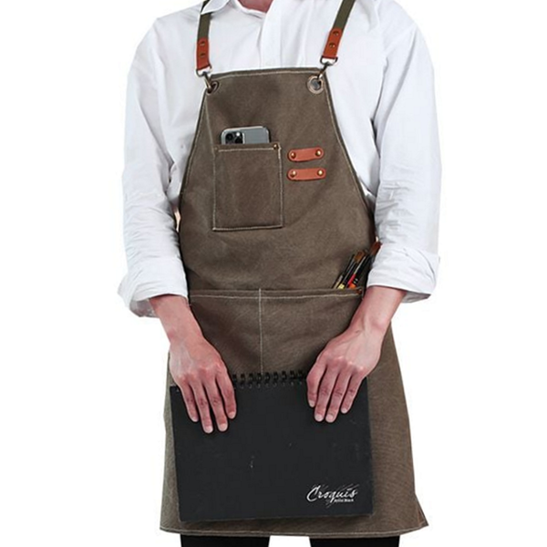 목공 앞치마 가죽 작업 앞치마 포켓 바리스타 공방