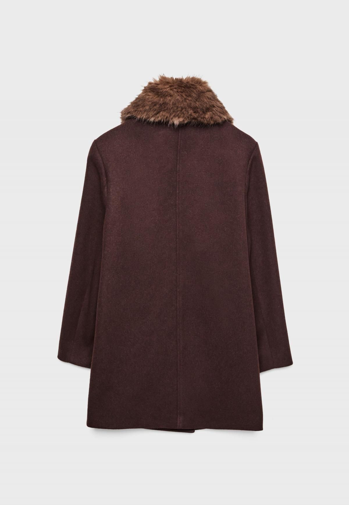 스트라디바리우스 페이크 퍼카라 펠트 롱 더블 코트 5812/788 BROWN - 상세 이미지 2