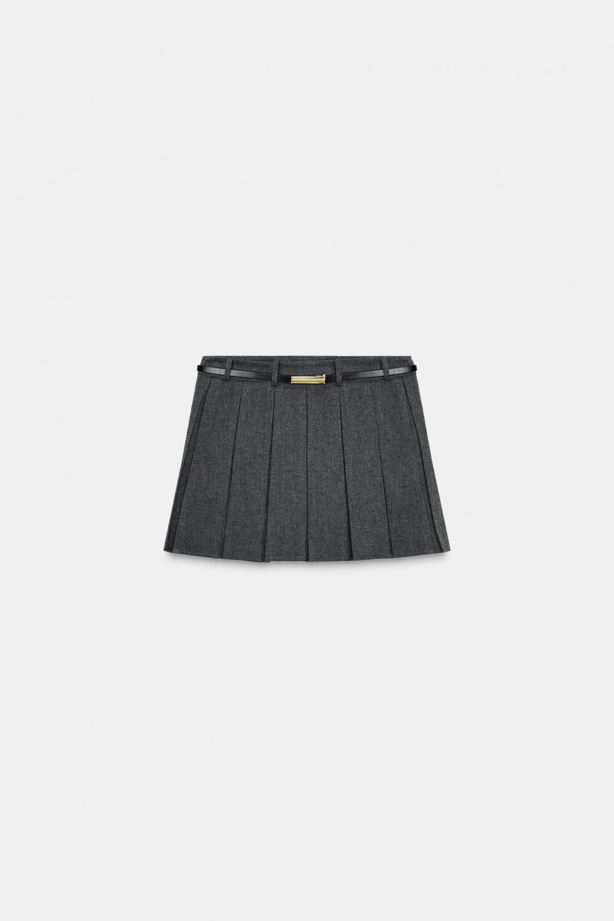 자라 플리츠 벨트 미니 스커트 팬츠 8372/516 DARK GREY - 메인 이미지