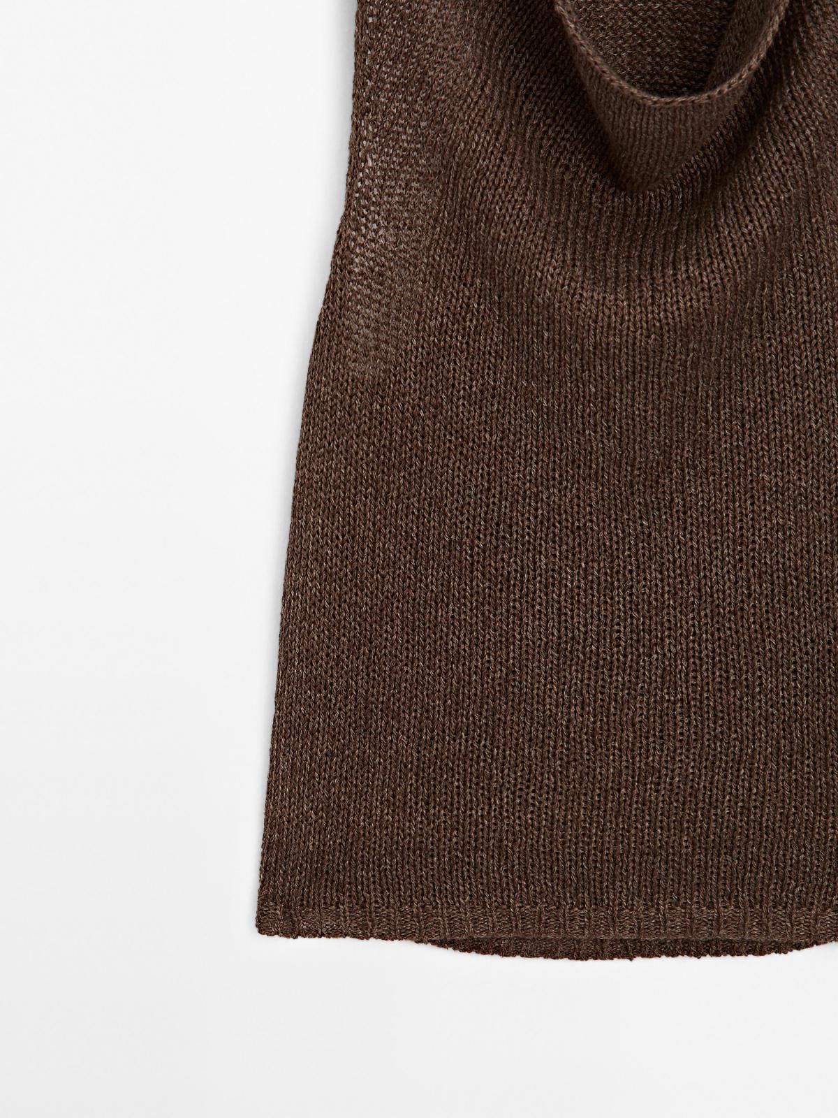 마시모두띠 린넨 니트 홀터넥 슬리브리스 탑 5731/588 BROWN MARL - 상세 이미지 4