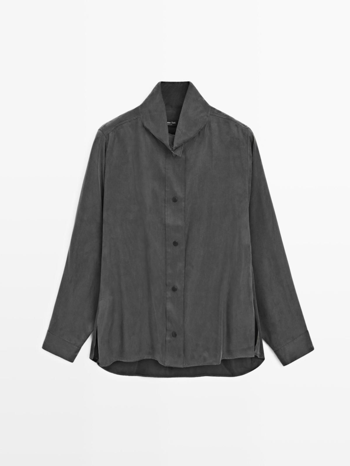마시모두띠 플루이드 하이넥 스냅버튼 긴팔 셔츠 5176/976 GREY - 메인 이미지