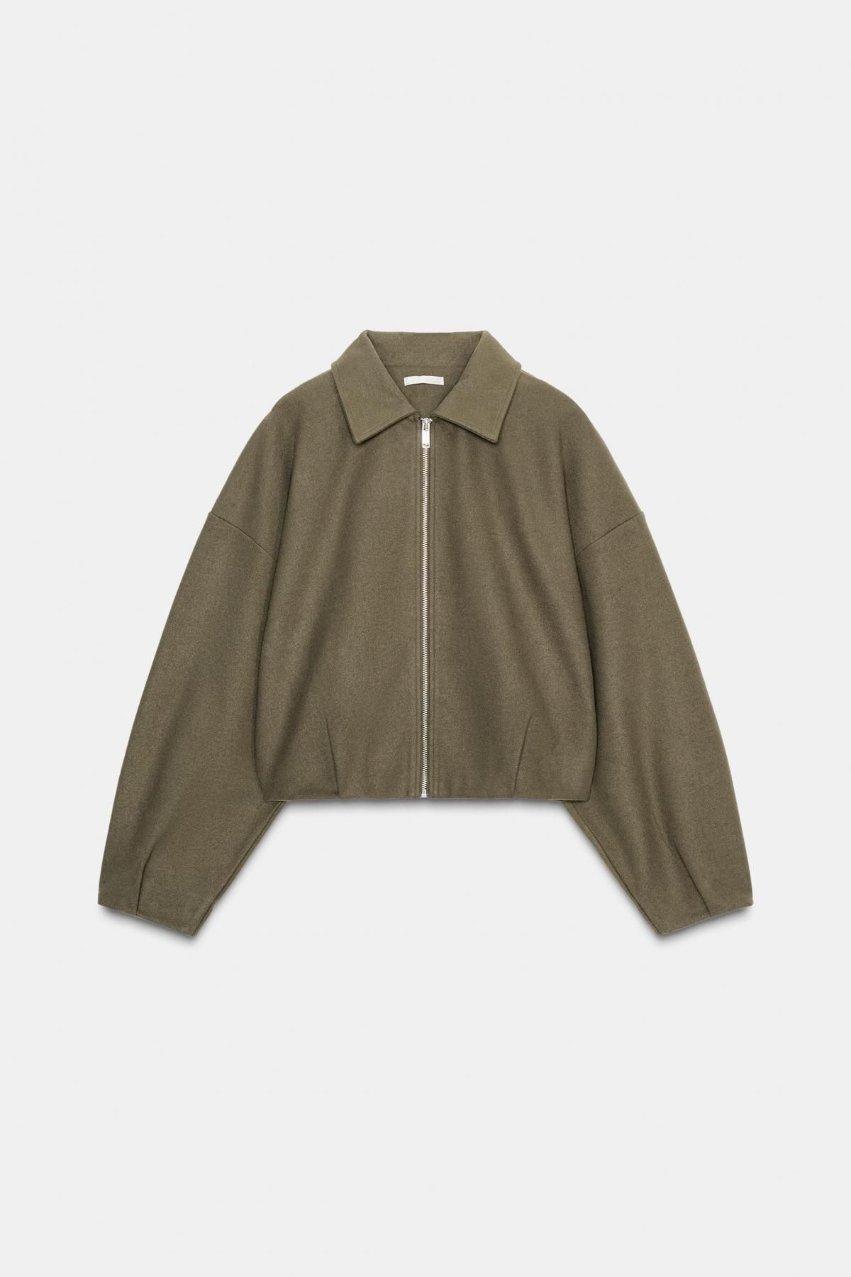 자라 소프트 테크니컬 집업 봄버 재킷 4174/848 KHAKI - 메인 이미지