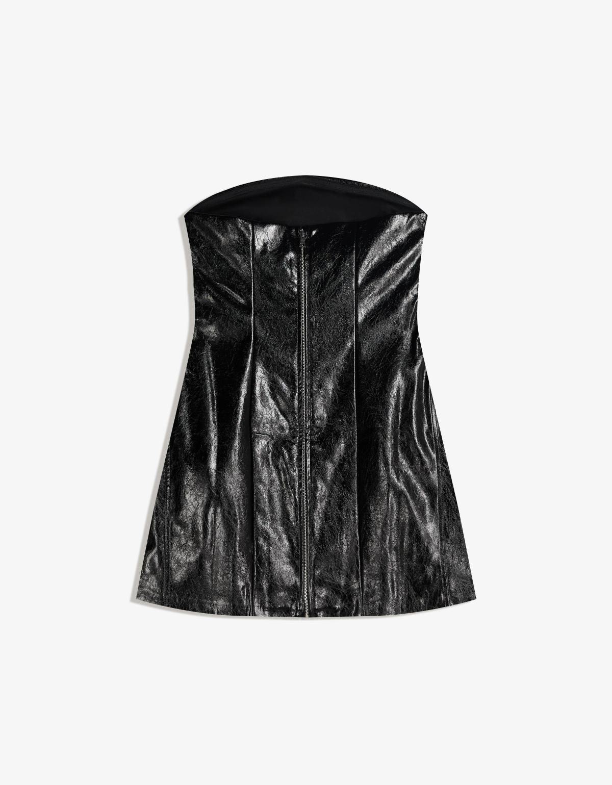 버쉬카 페이크 레더 벨티드 미니 원피스 5760/710 BLACK - 상세 이미지 2