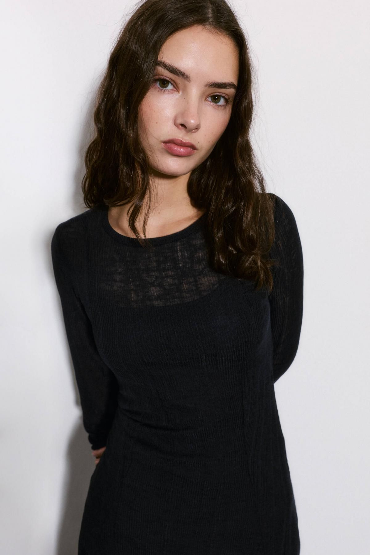 풀앤베어 모던 언밸런스 헴 미디 원피스 7394/379 ANTHRACITE GREY - 상세 이미지 4