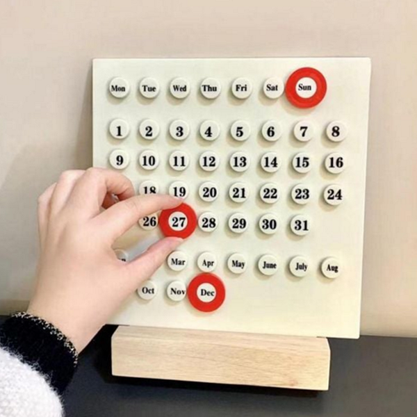 인테리어 diy 만년 달력 스탠드 우드 만년 달력 탁상 - 메인 이미지