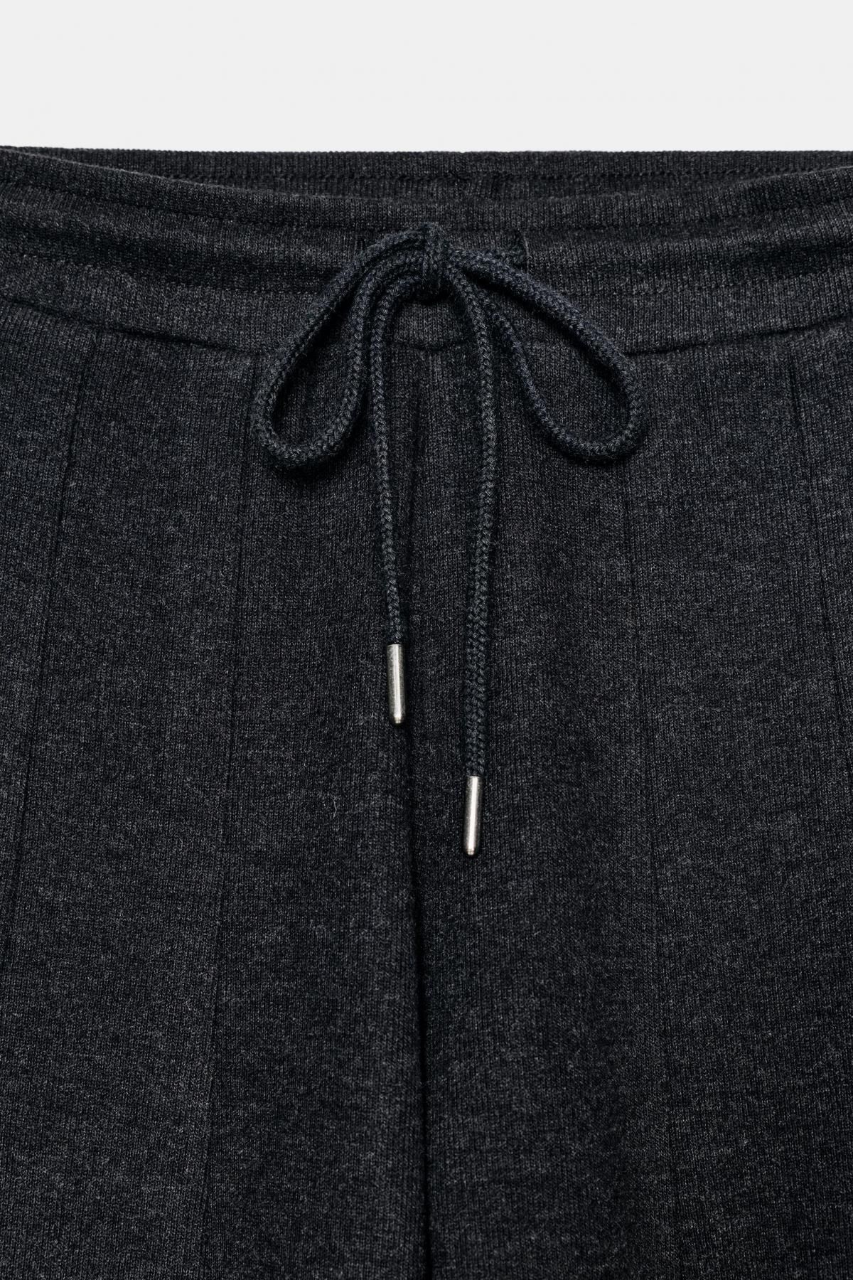 자라 소프트 니트 스트링 와이드 팬츠 3253/845 DARK GREY - 상세 이미지 5