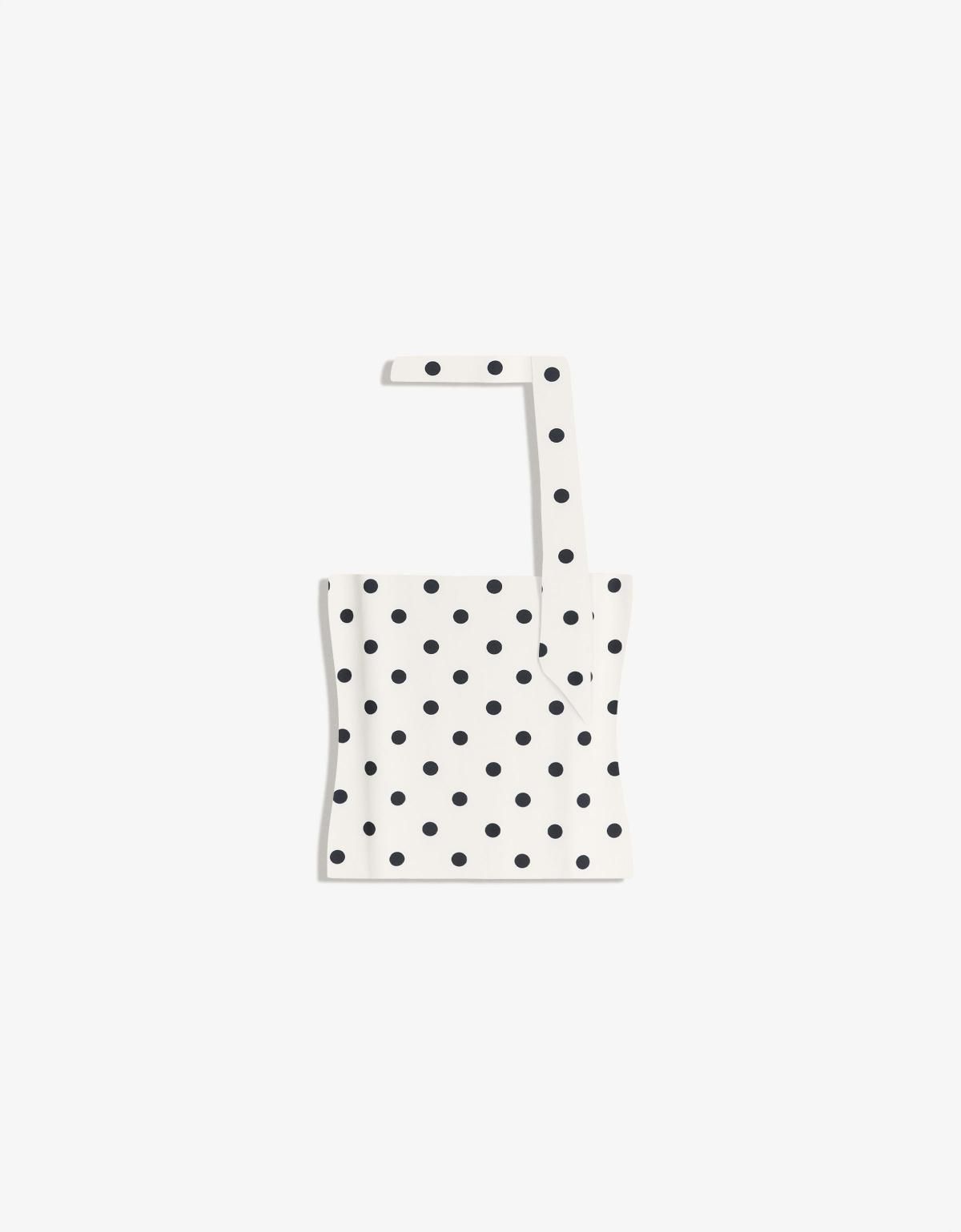 버쉬카 도트 패턴 스카프 튜브탑 8702/326 WHITE / BLACK - 메인 이미지