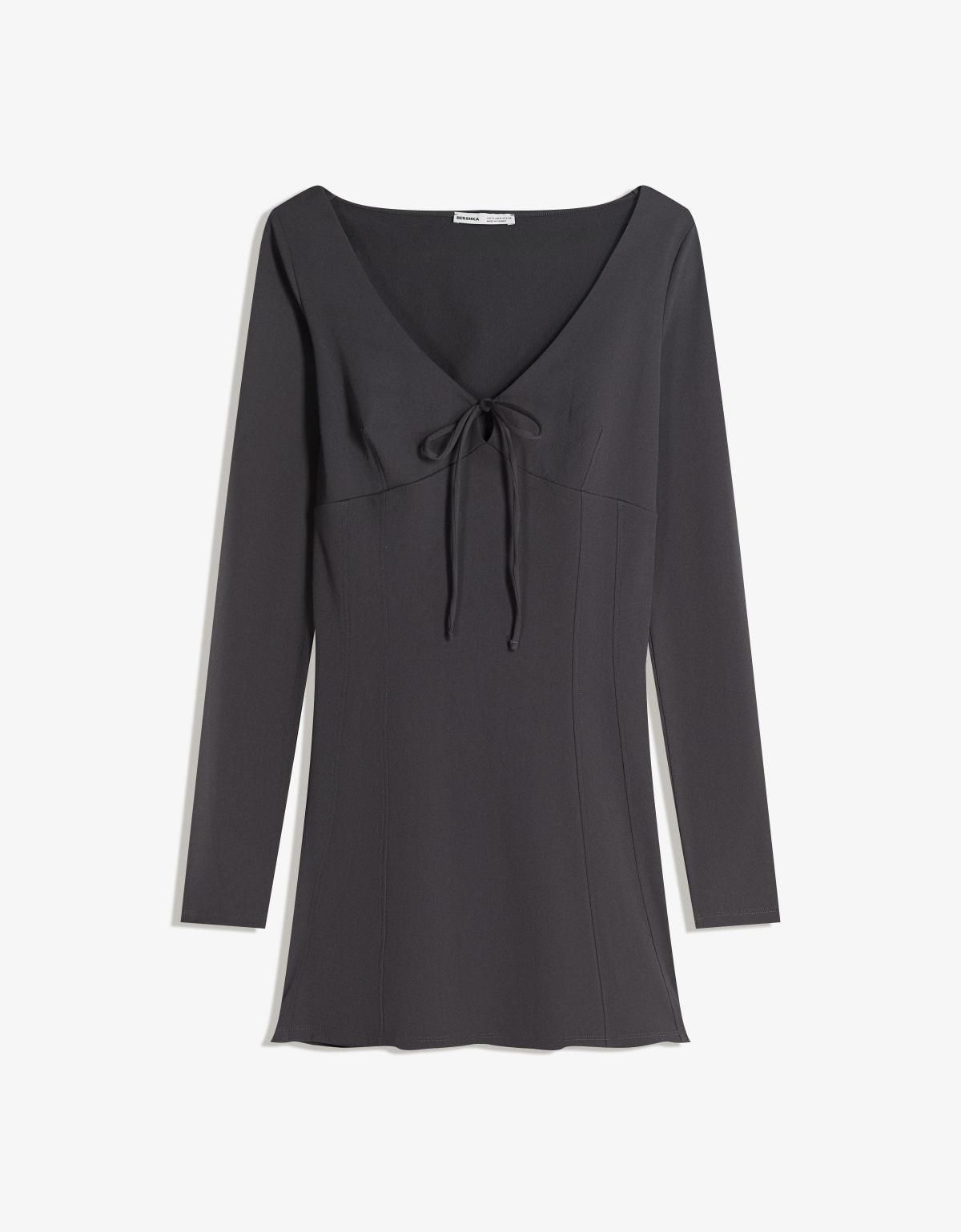 버쉬카 모던 리본 미니 원피스 5641/187 DARK GREY - 상품 이미지