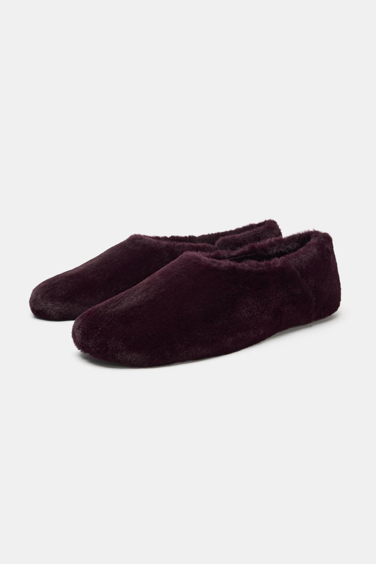 자라 페이크 퍼 컴포트 발레리나 플랫슈즈 3541/610 MAUVE PURPLE - 상세 이미지 4