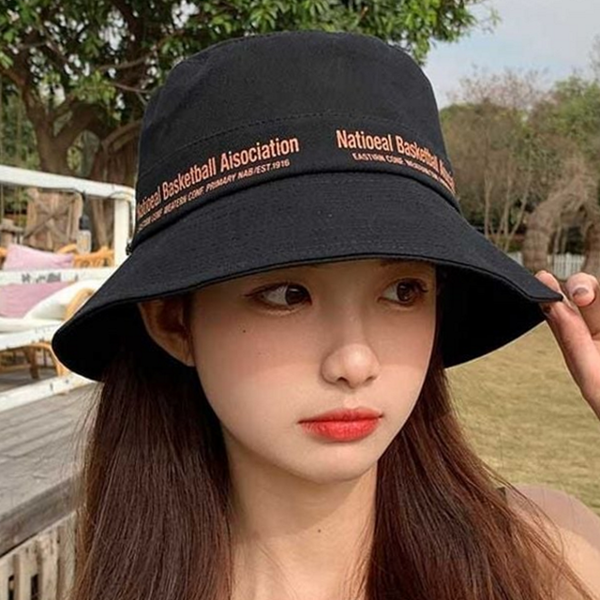 유니섹스 남녀공용 벙거지 코튼 레터링 버킷 햇 - 메인 이미지