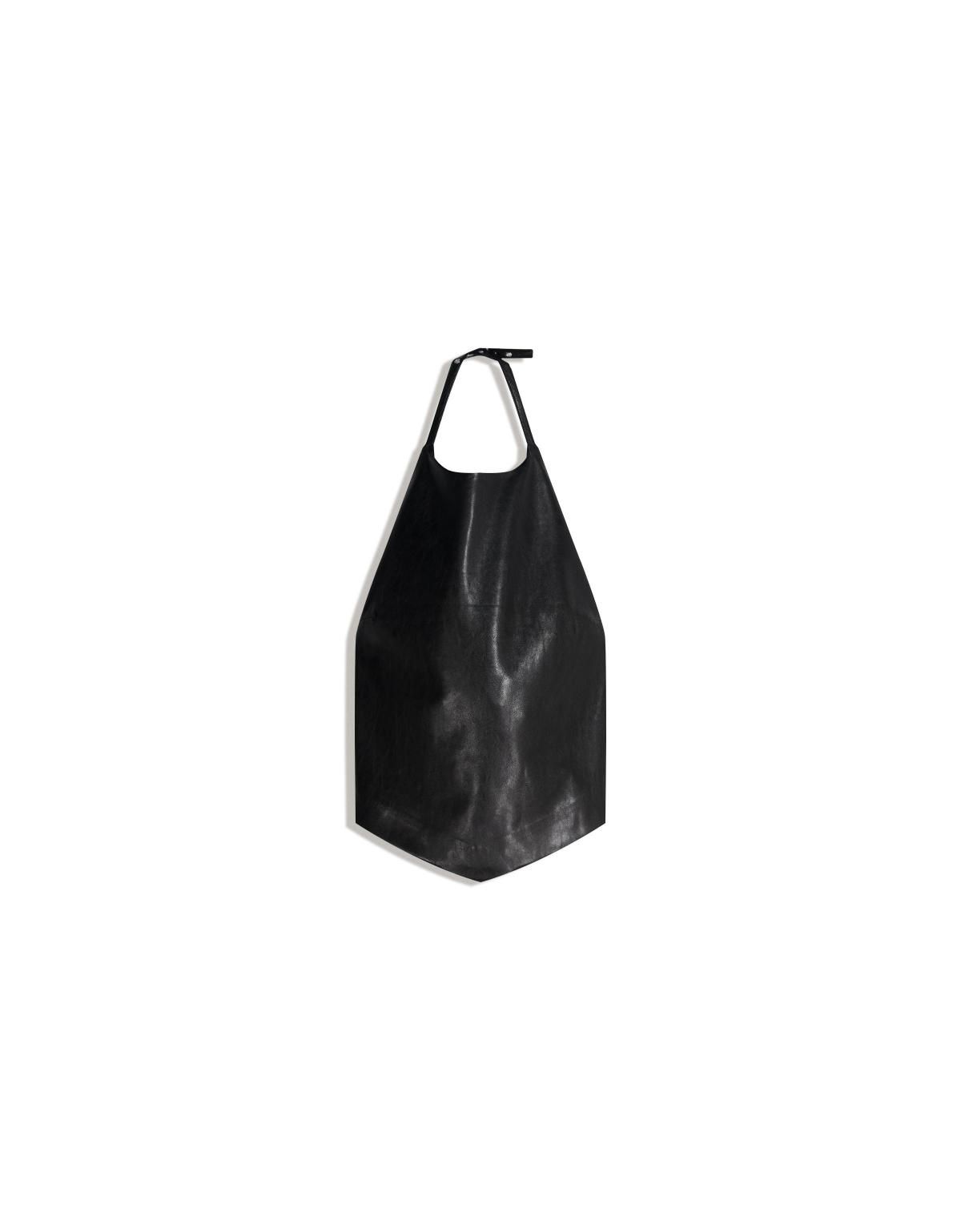 버쉬카 페이크 레더 모던 홀터넥 탑 8786/710 BLACK - 상세 이미지 3
