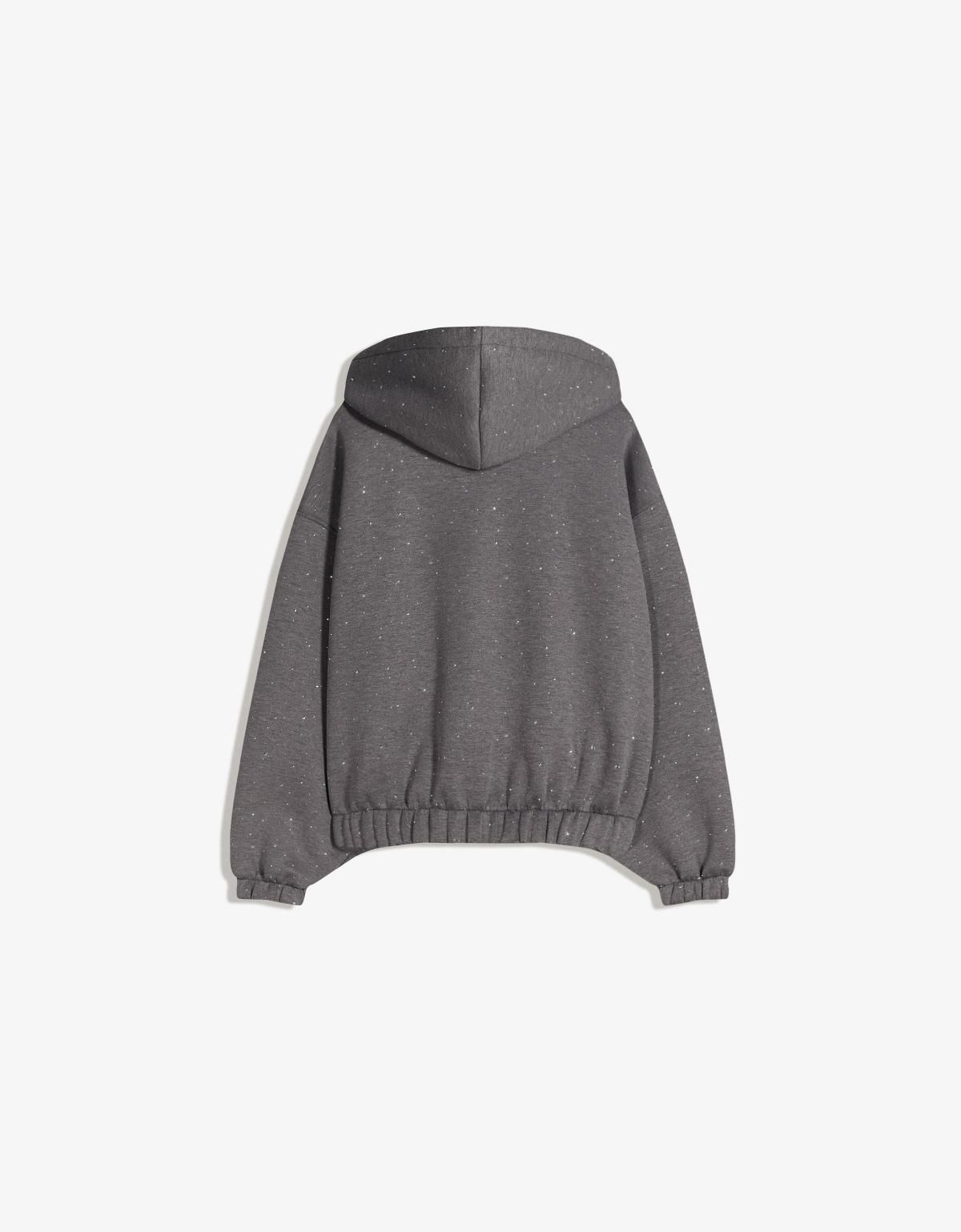 버쉬카 글리터 네오프렌 후드 스웨트셔츠 6687/080 DARK GREY - 상세 이미지 2