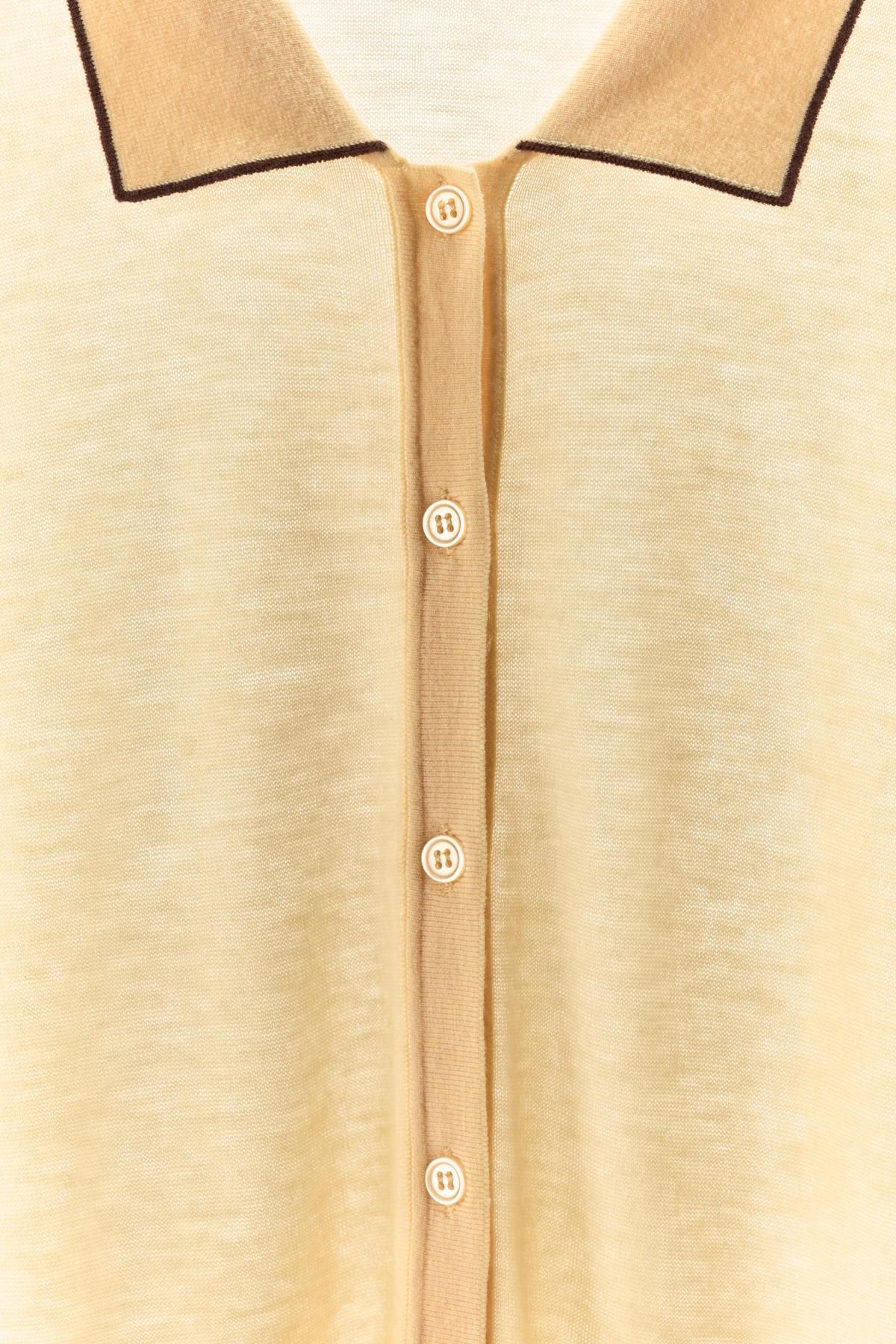 자라 프리미엄 울 폴로 칼라 가디건 1223/626 YELLOW - 상세 이미지 5