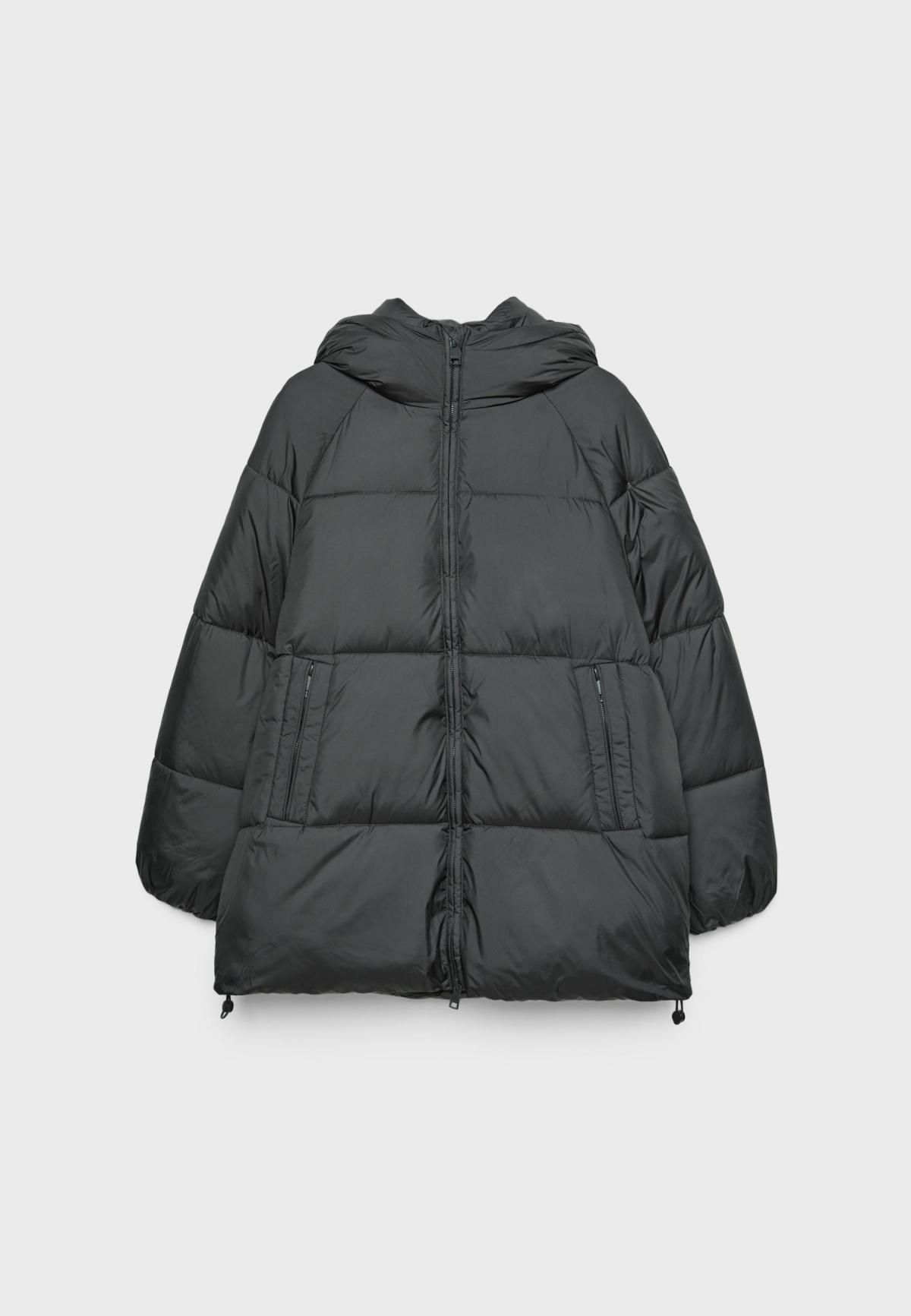 스트라디바리우스 테크니컬 하이넥 후드 롱 패딩 코트 5848/693 DARK GREY - 메인 이미지