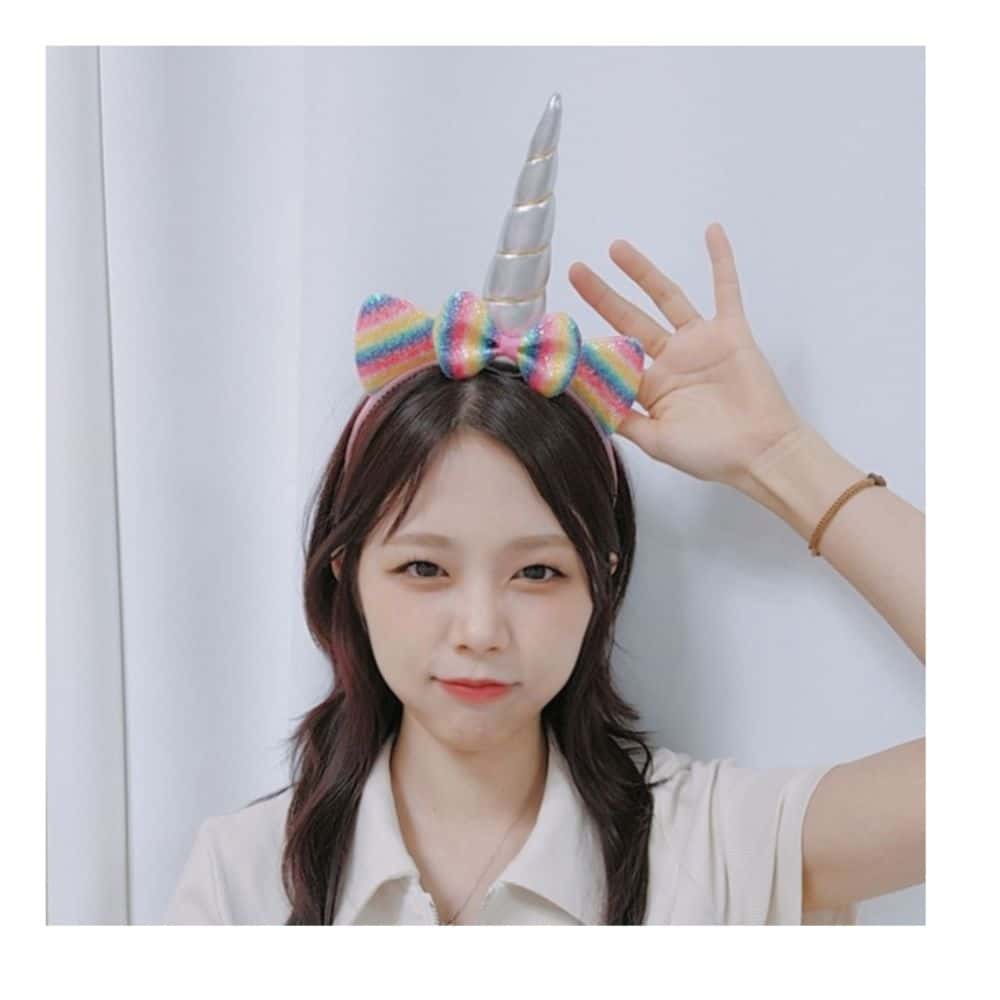 유니콘 헤어밴드 무지개 캐릭터 판타지 촬영 전용 컬러풀 액세서리 - 상품 이미지