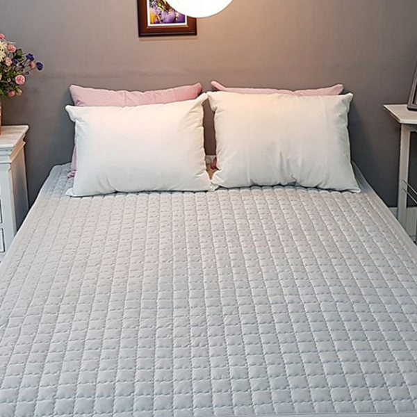 피치스킨 극세사 침대 패드 누빔 겨울 침대 패드 매트리스