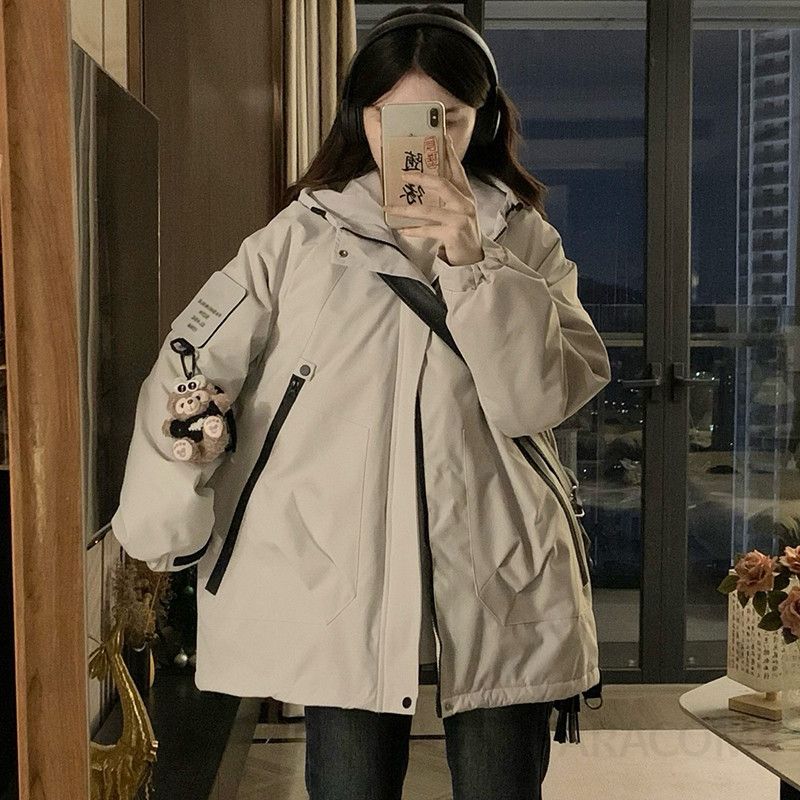 여성 겨울 웰론 패딩 점퍼 오버핏 후드 아우터 빅사이즈 데일리 루즈핏 도톰한 보온성 캐주얼 캠퍼스룩 스트릿웨어 점퍼 자켓 - 상세 이미지 3
