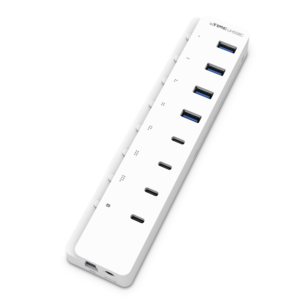 ipTIME UH508C 유전원 4포트 USB + C타입 멀티 허브 연장 어댑터 충전콘센트 - 상세 이미지 3
