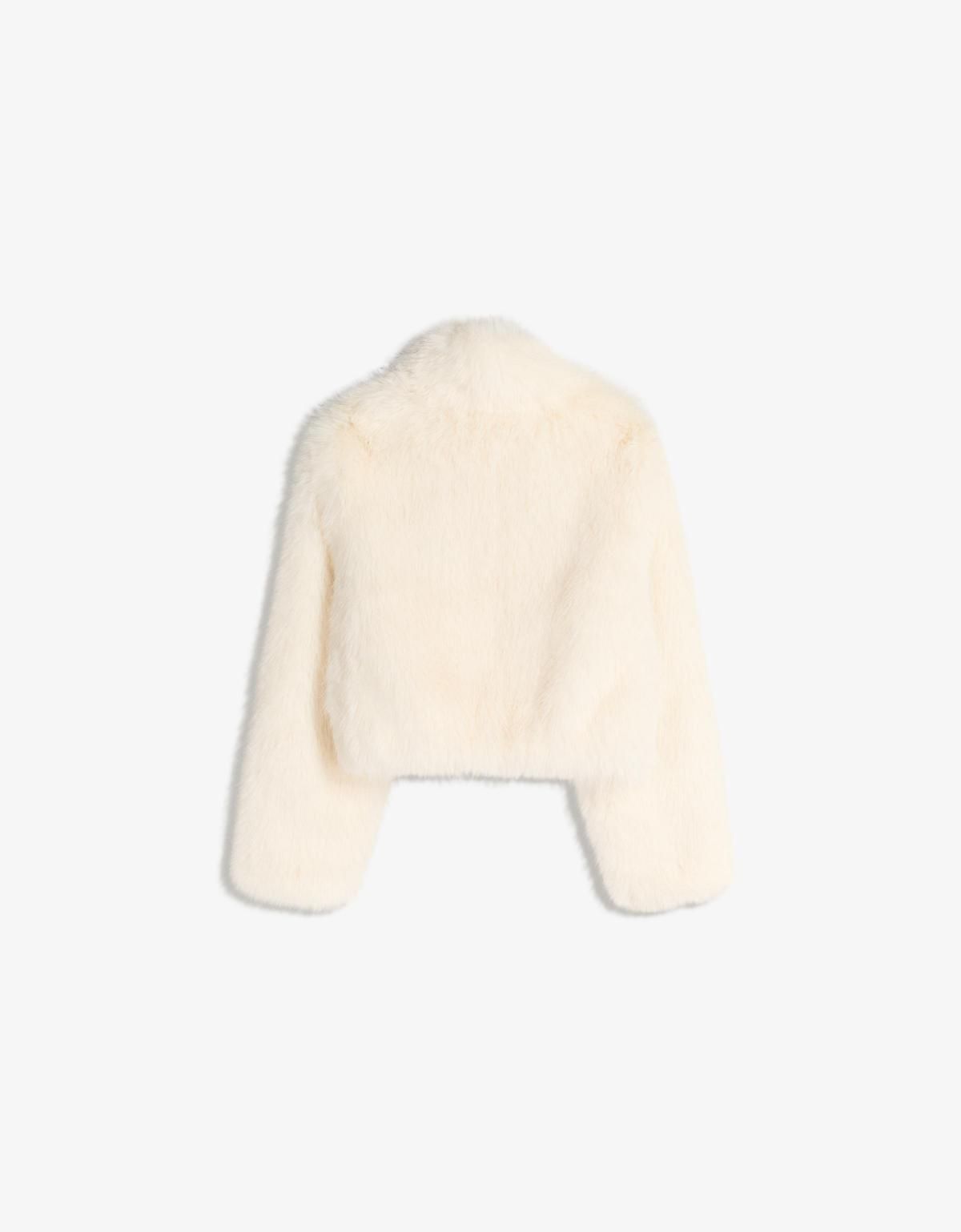 버쉬카 럭셔리 에코퍼 크롭 퍼 자켓 6638/407 OFF WHITE - 상세 이미지 3
