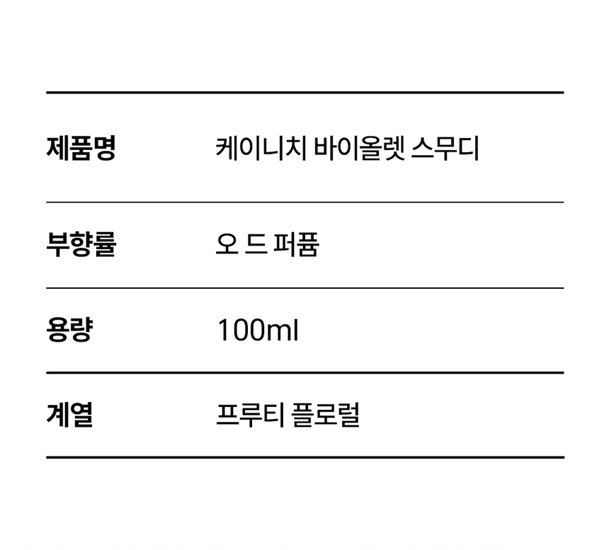 케이니치 향수 바이올렛 스무디, 100ml, 1개 - 상세 이미지 4