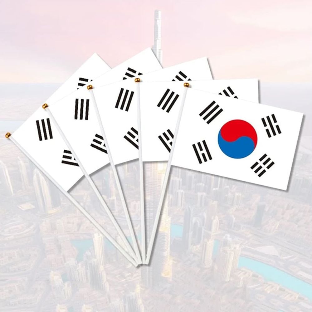 손태극기 미니 운동회 행사 행진 체육대회 손깃발 집회 응원도구 중형100개 - 상세 이미지 2