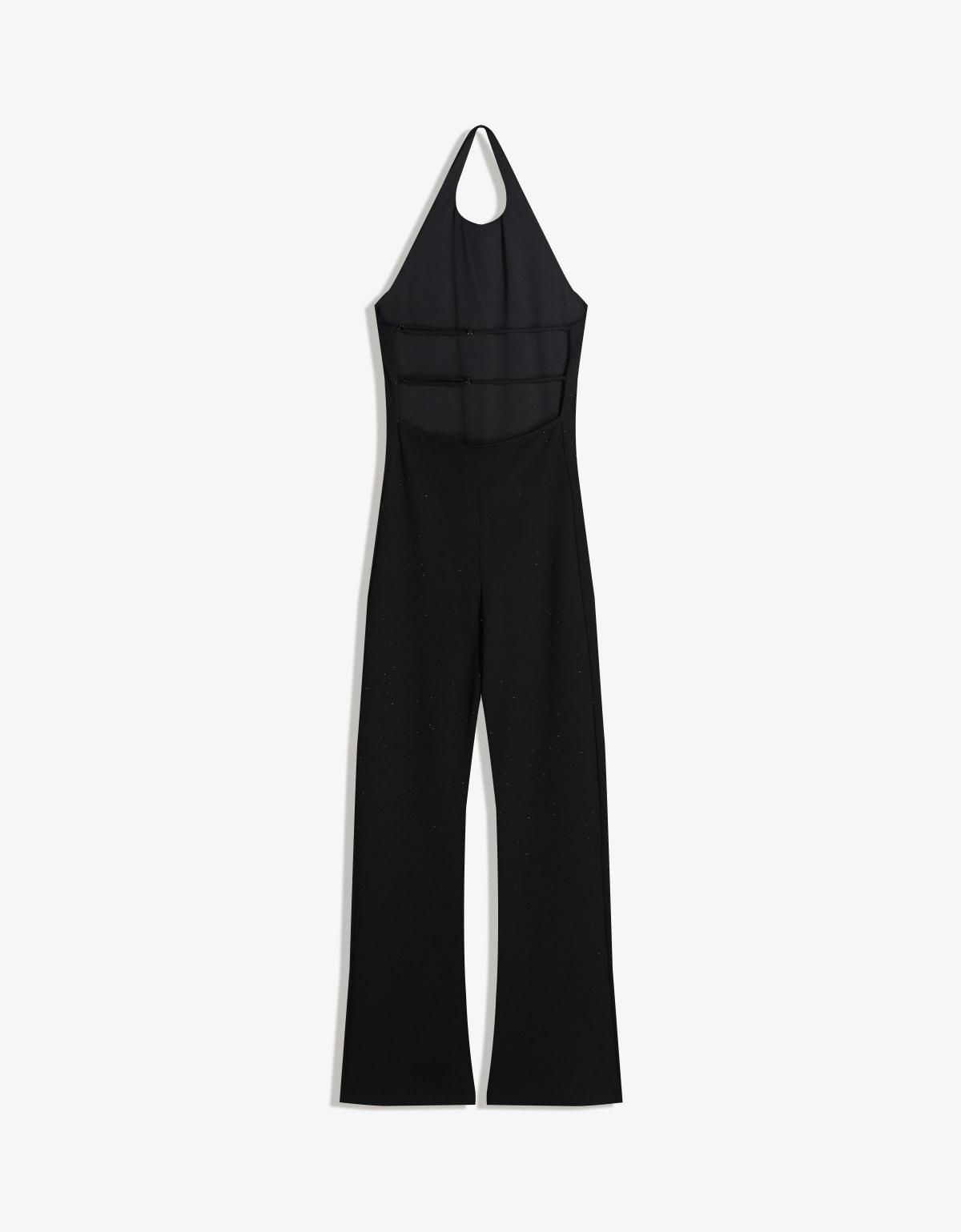 버쉬카 라인스톤 슬림핏 롱 점프수트 8521/360 BLACK - 상세 이미지 2