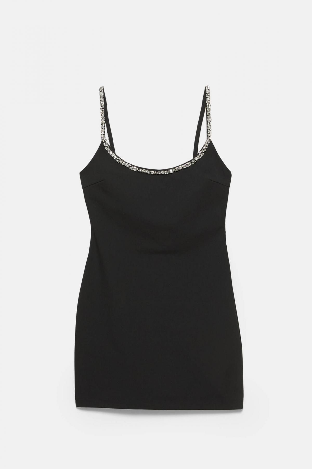 풀앤베어 라인스톤 스트랩 미니 원피스 블랙 7394/362 BLACK - 상품 이미지