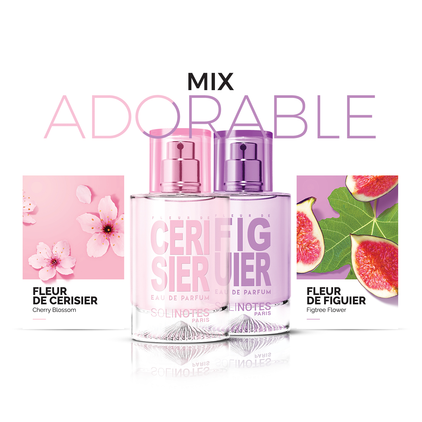 솔리노트 체리블라썸 50ml +무화과 50ml 레이어링 오 드 퍼퓸 남성향수 여성향수 - 메인 이미지