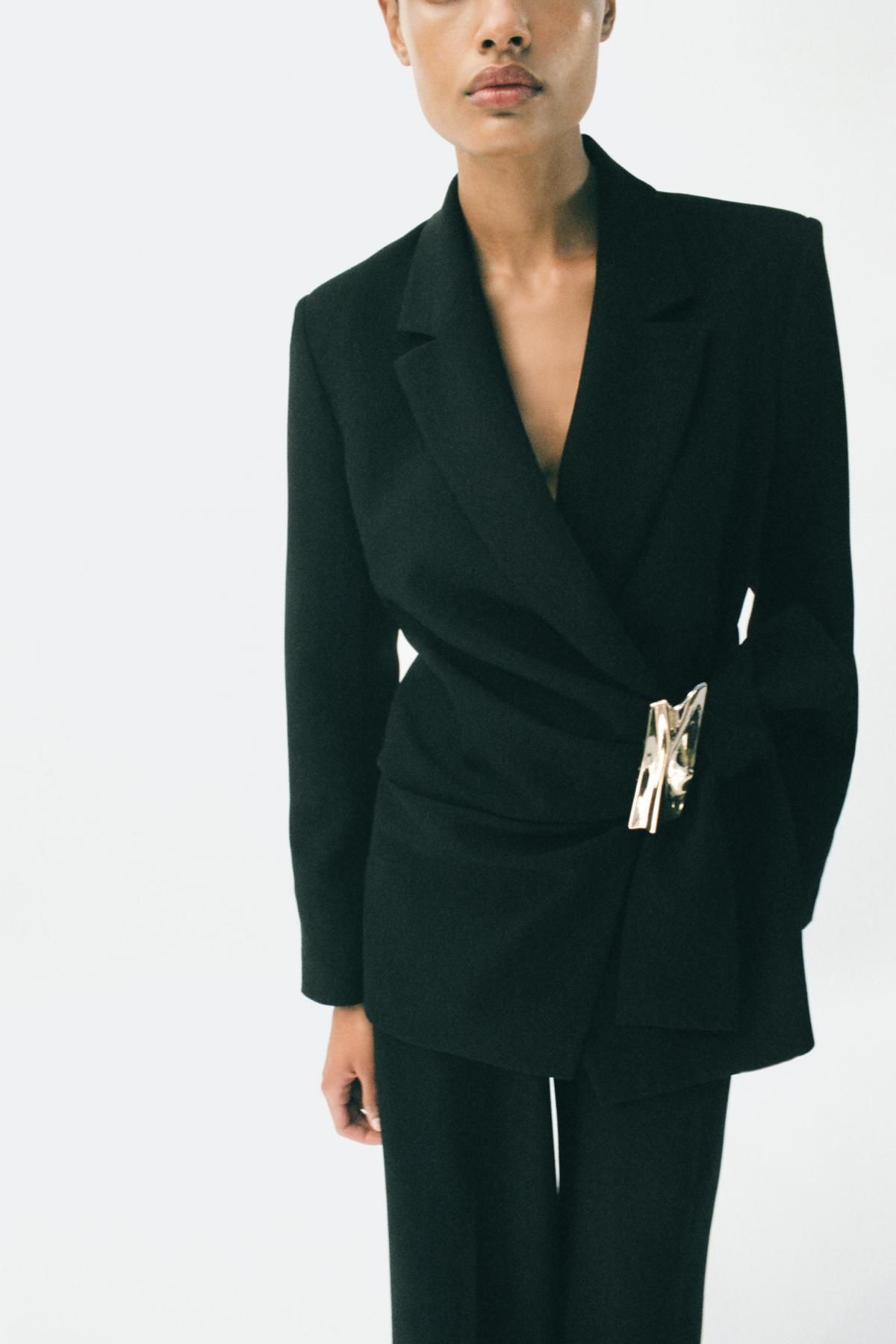 자라 벨티드 버클 블랙 블레이저 9363/590 BLACK - 상세 이미지 5