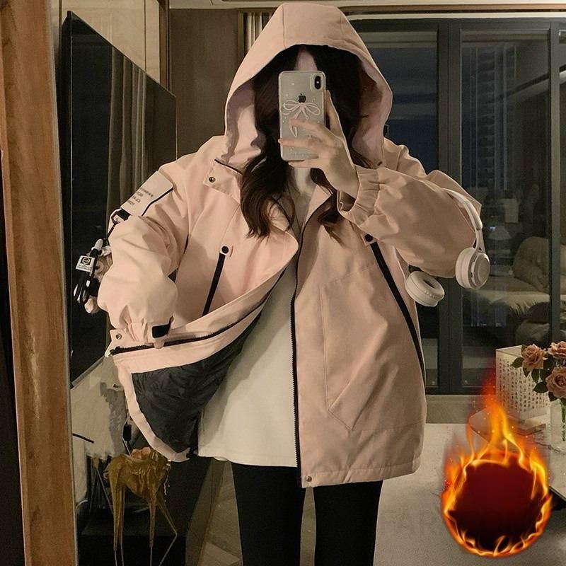 여성 겨울 웰론 패딩 점퍼 오버핏 후드 아우터 빅사이즈 데일리 루즈핏 도톰한 보온성 캐주얼 캠퍼스룩 스트릿웨어 점퍼 자켓 - 상세 이미지 2